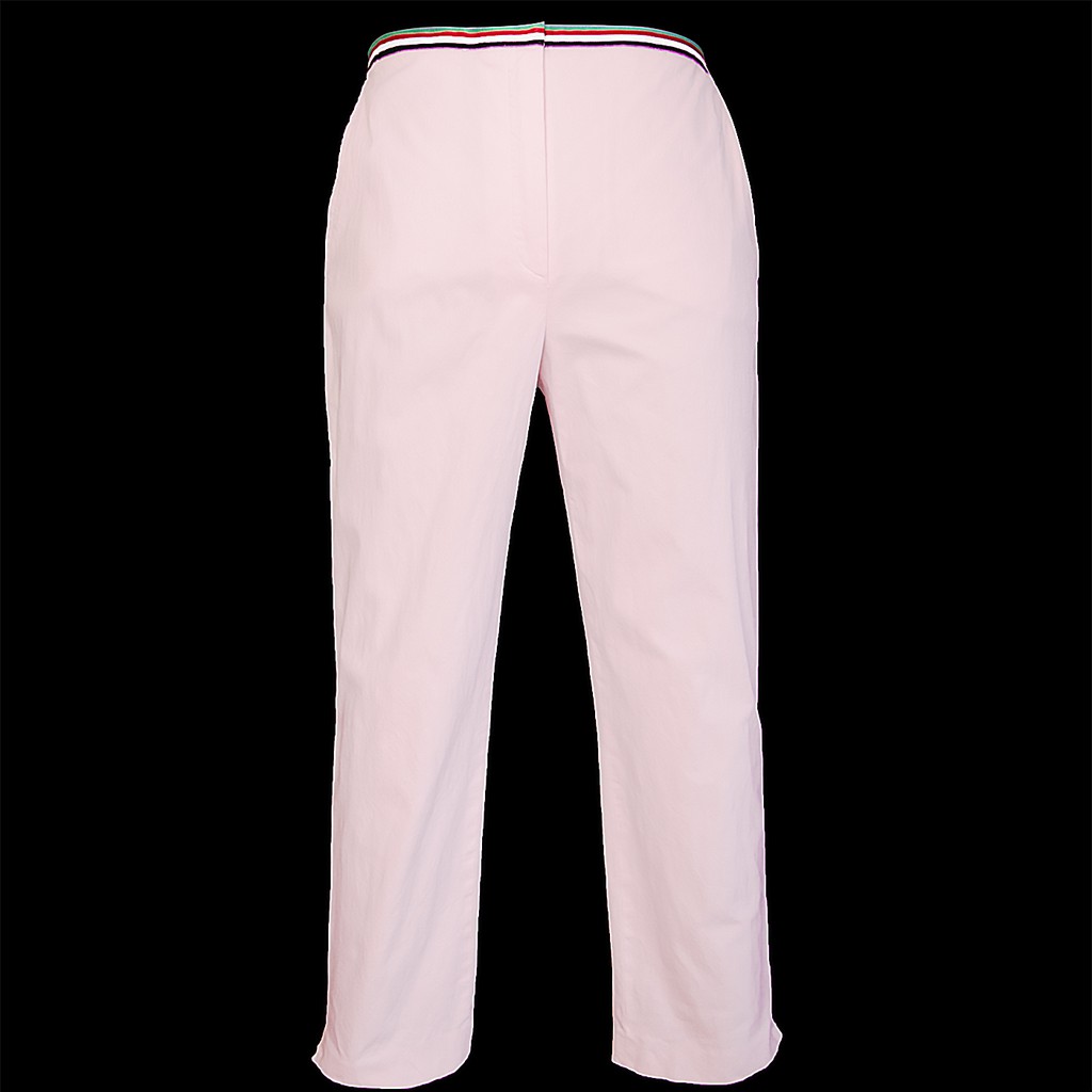 ESCADA德國頂級時裝品牌粉色細條紋高爾夫球褲 40號