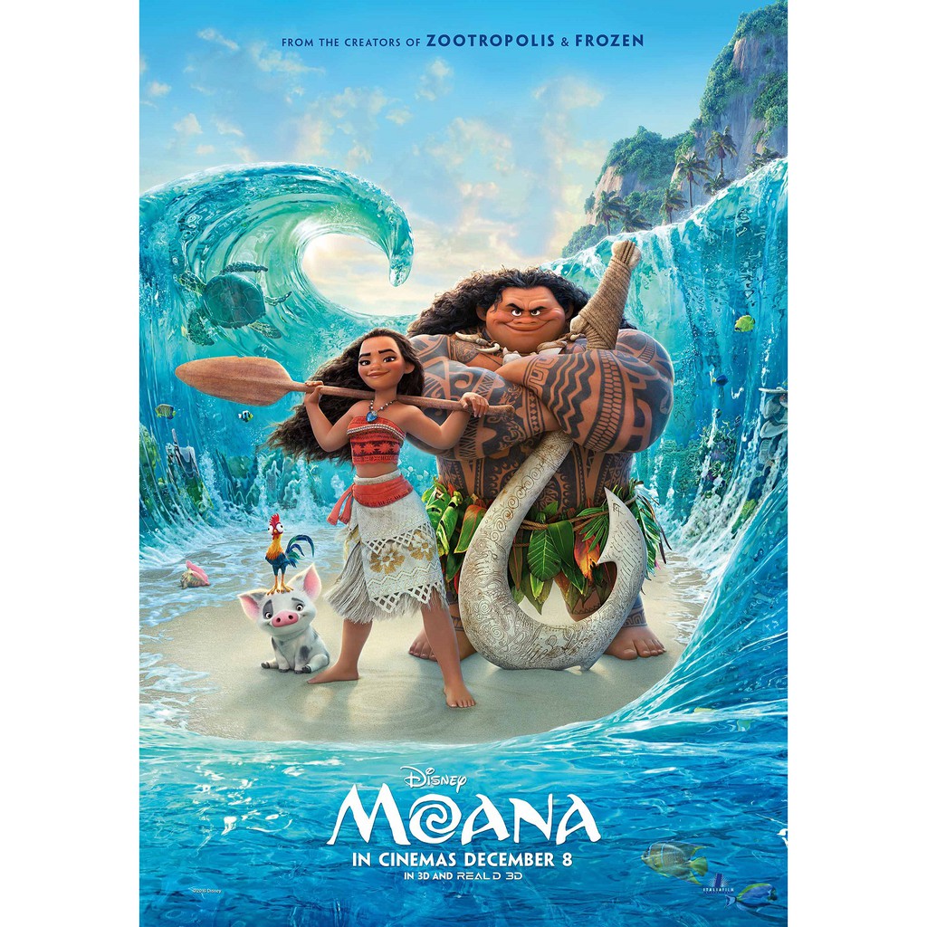 迪士尼海洋奇缘moana 電影海報 海洋奇缘moana35x50護膜海報 蝦皮購物