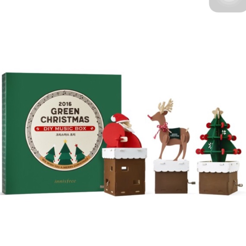 現貨 全新 innisfree 木製diy聖誕音樂盒 聖誕樹版 音樂盒