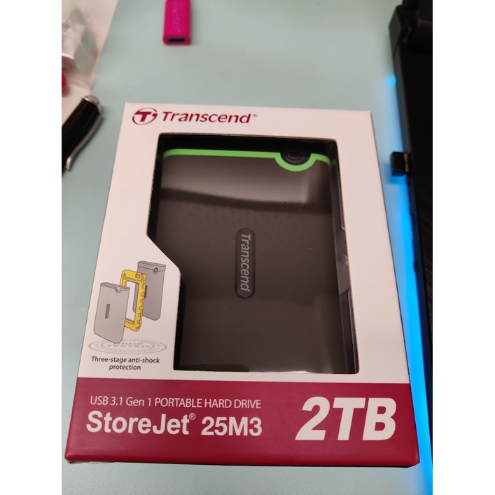 【Transcend 創見】2TB StoreJet 25M3 軍規防震 2.5吋USB3.1行動硬碟