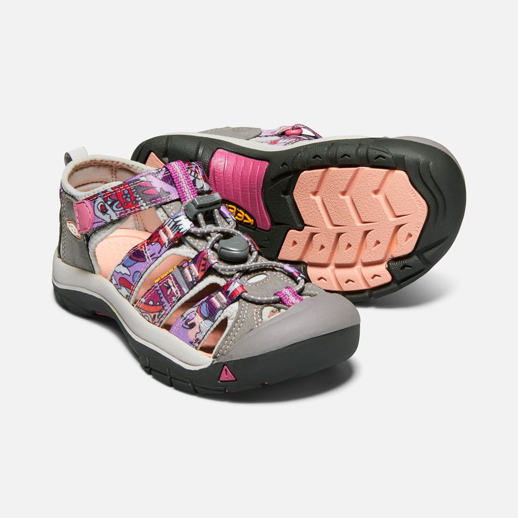 &gt;&gt;享趣戶外&lt;&lt; KEEN 大童款-織帶涼鞋Newport H2-1018274(紫/印花)