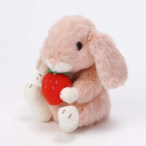 日本製 STAR CHILD 垂耳兔 兔子抱草莓  娃娃  玩偶 粉紅色