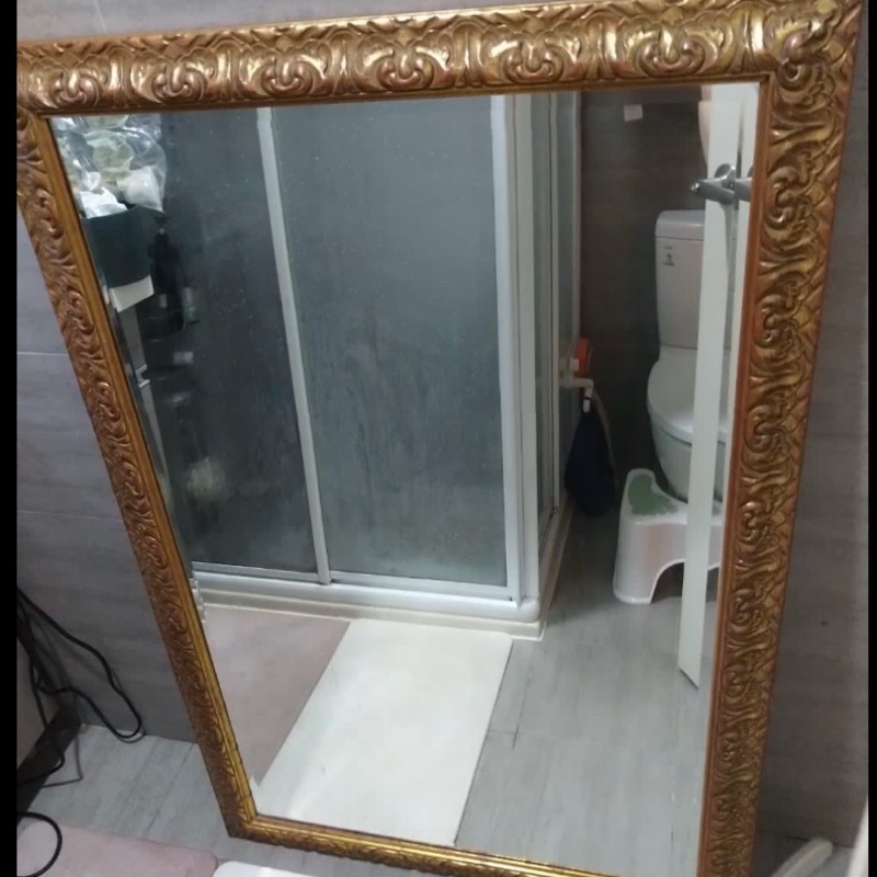 復古油畫框浴室半身鏡-限自取（地點再新北市）