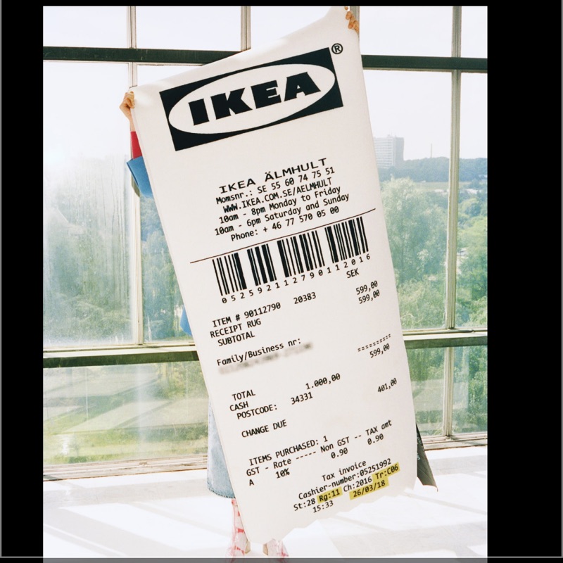 IKEA markerad off-white 聯名短毛發票地毯