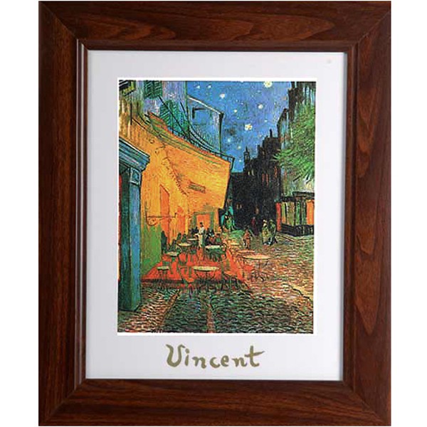 開運陶源【露天咖啡座cafe】 梵谷 Van Gogh(Vincent) 世界名畫 掛畫 複製畫 壁飾  38x32cm
