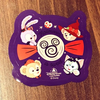 上海迪士尼 限定 萬聖節 達菲 史黛拉 雪莉玫 達菲熊 貼紙 Duffy 畫家貓
