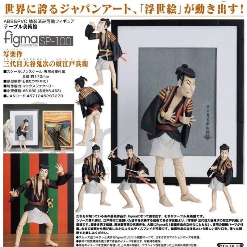 現貨figma 可動桌上美術館系列日本國寶浮世繪寫樂作奴江戶兵衛 蝦皮購物