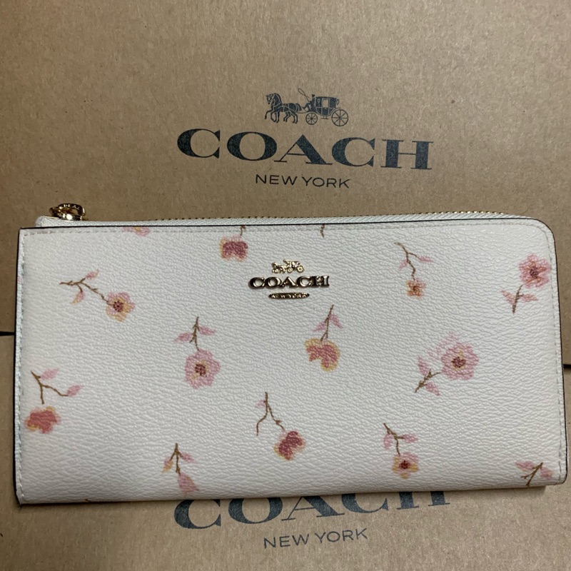 免運優惠 Coach玫瑰花l型拉鍊長夾 蝦皮購物