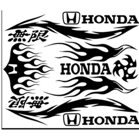 【車簡】個性摩托車貼紙 助力摩托車反光貼整車套貼本田無限火焰貼花
