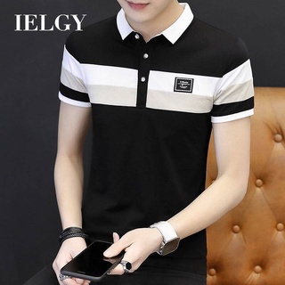 IELGY 夏季男士短袖t恤韓版翻領polo衫潮流青年打底衫男上衣