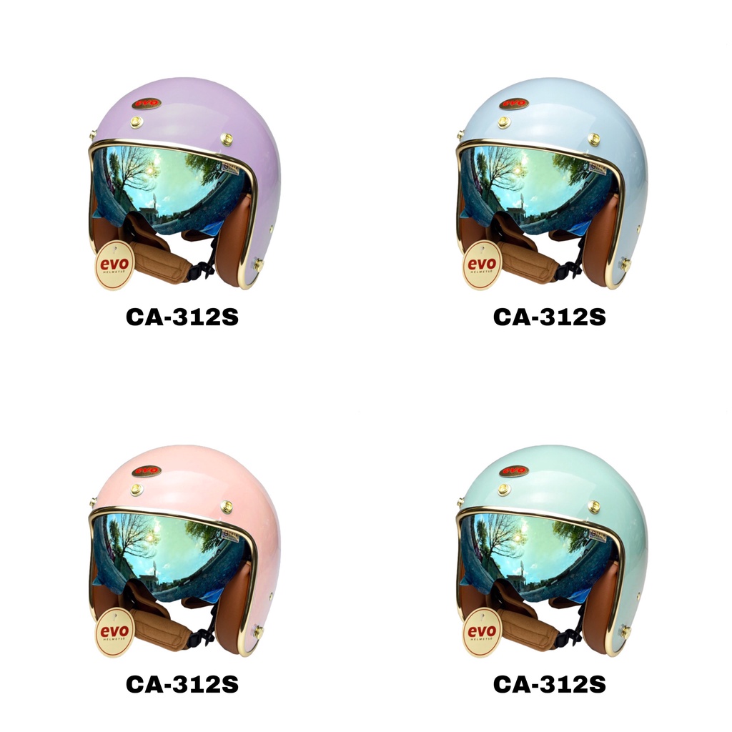 EVO 安全帽 CA-312S 維納斯 VEUNS+ PLUS 內墨鏡 多色可選 半罩 全拆洗 正版授權 復古帽 小帽體