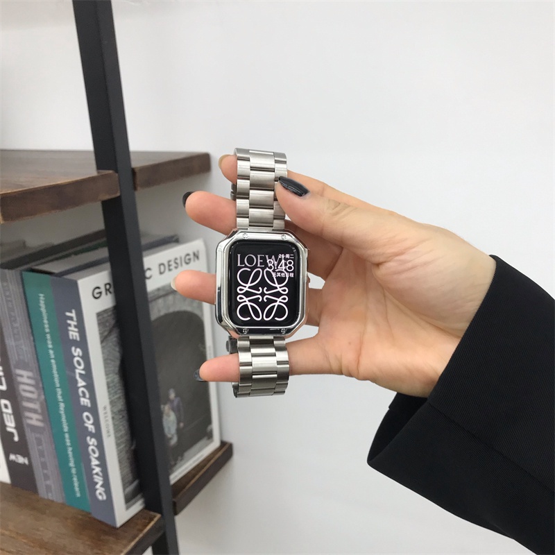 超薄不鏽鋼金屬錶帶 適用於Apple Watch7/SE/6/5/4代 45mm 44mm 41mm 40mm防摔耐磨