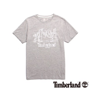 Timberland 男款灰色黃靴印花圖案短袖T恤 S號