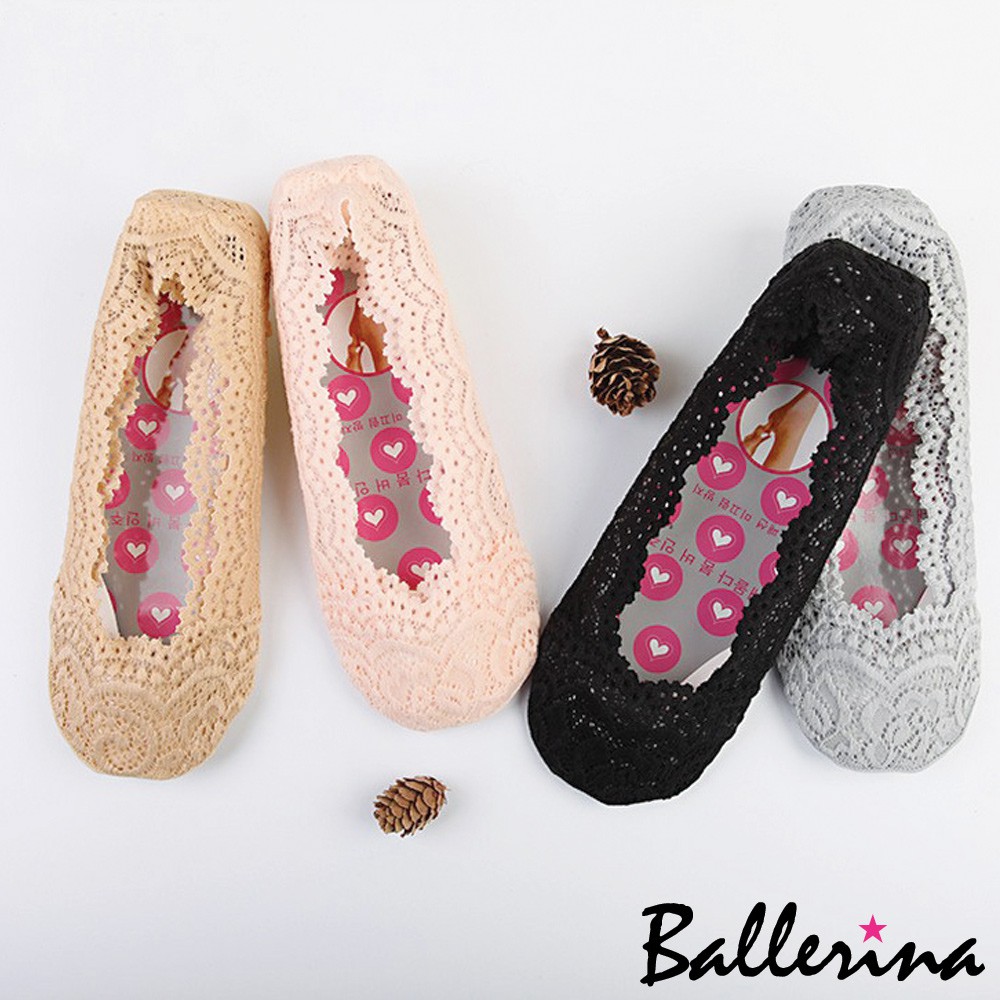 Ballerina-防滑矽膠精緻蕾絲隱形襪(1雙入)