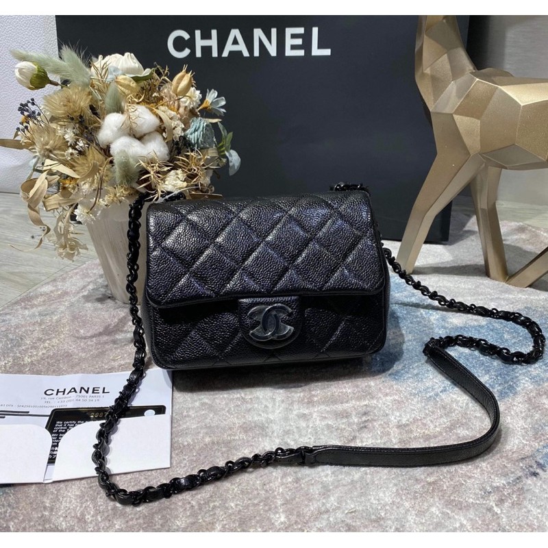 保證真品 Chanel  so black 方胖子 coco mini 17