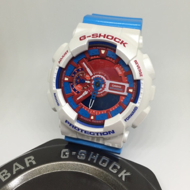 G-shock Casio GA-100AC-7A 藍白 鋼彈配色 中性 男生 女生 中性 全新 卡西歐 運動錶