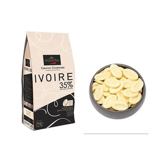 【樸樂烘焙材料】法芙娜 伊芙兒 35%白巧克力鈕扣Valrhona Ivoire 35%原裝3kg