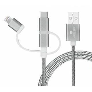 三合一 編織 傳輸線 充電線 快充 Micro-USB Lightning Type-C Apple Android