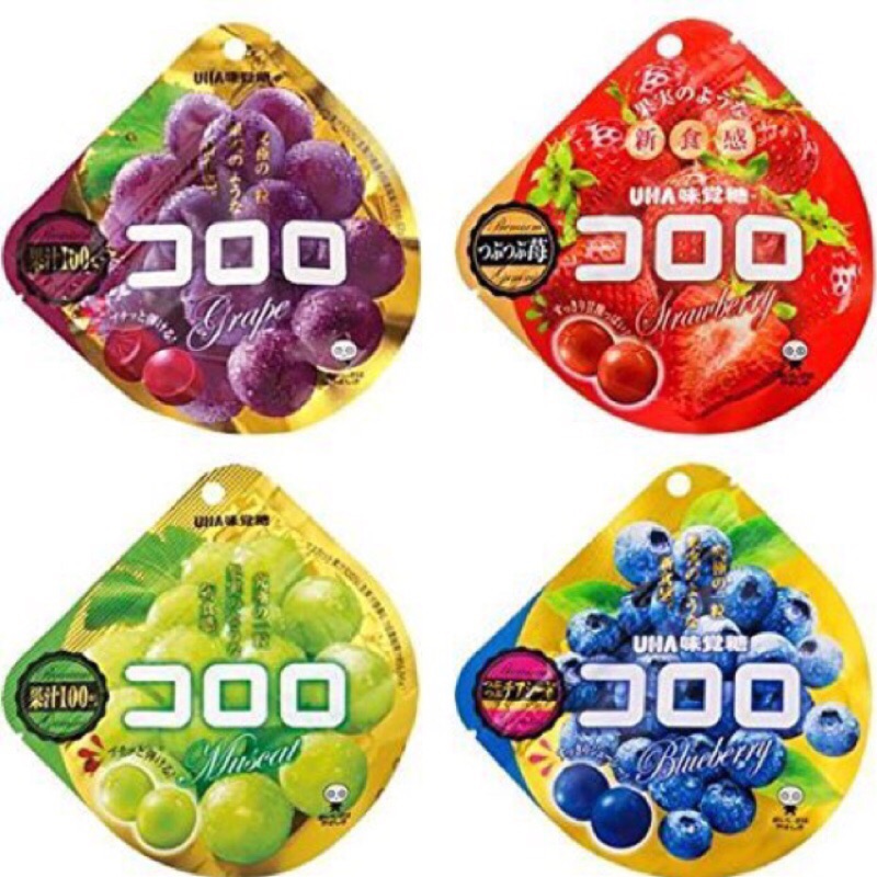 日本購回 UHA味覺軟糖 100%果汁 （藍莓、草莓）