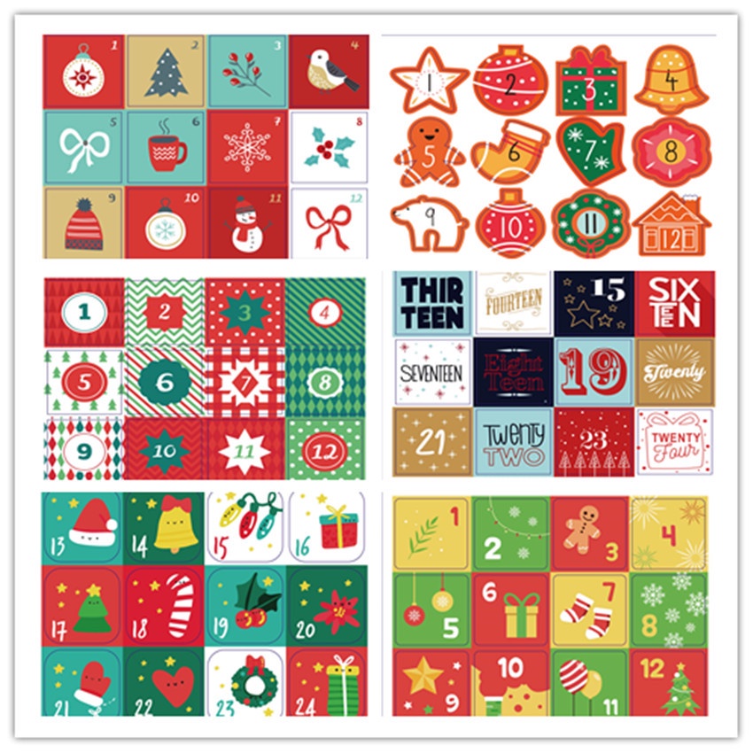[現貨] 聖誕倒數日曆貼紙 Advent Calendar 聖誕封口貼紙 聖誕裝飾貼紙 聖誕倒數日曆