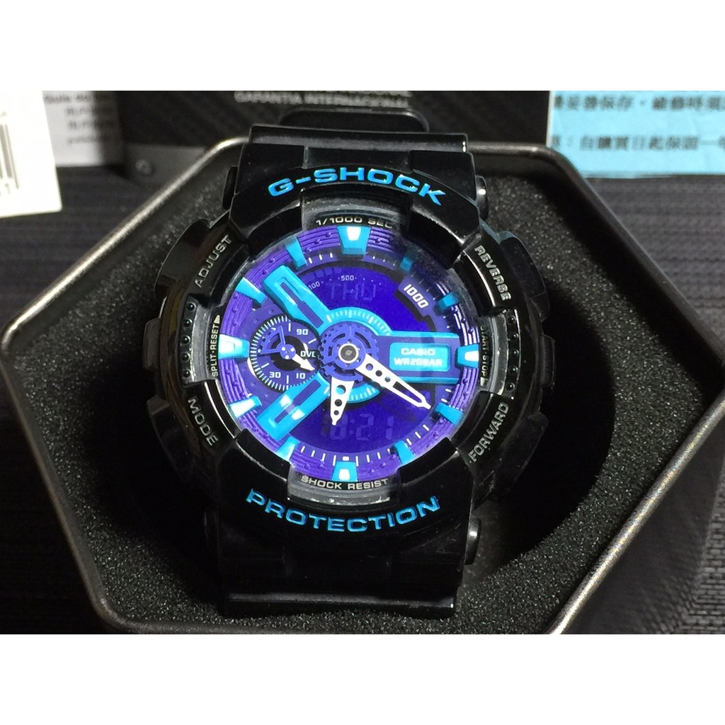 CASIO G-Shock GA-110HC-1ADR．黑色浪漫紫．9.5成新