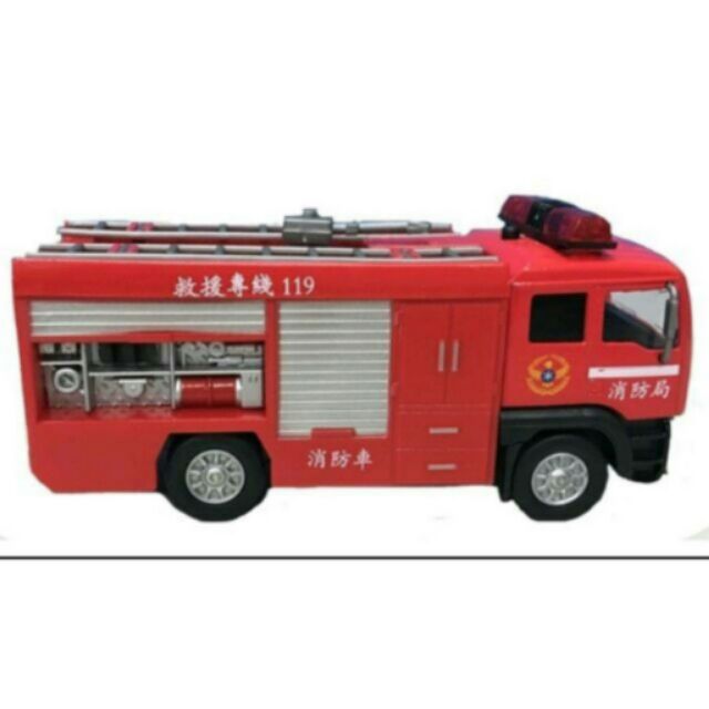 🚒現貨🚒仿真合金模型車~CT-1179聲光水罐消防車~合金玩具車~迴力合金車玩具~ST安全玩具