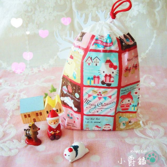 聖誕節快樂🎄 日本帶回 三麗鷗 限定 布丁狗 大耳狗 美樂蒂 凱蒂貓 雙星仙子 聖誕節 束口袋 禮物袋 包裝袋 糖果袋