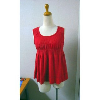 GINKOO紅色A-line針織線衫。娃娃裝。孕婦裝上衣