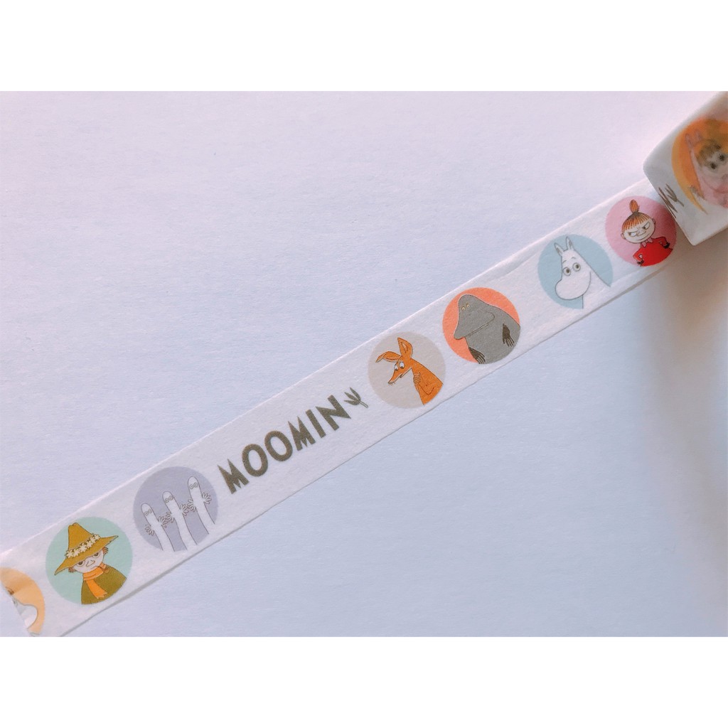 【分裝紙膠帶】嚕嚕米 moomin 白色 角色頭像款 紙膠帶 分裝 100cm