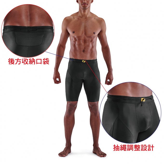 澳洲SKINS-5系列選手級壓縮短褲(男) 黑色 SF0050002