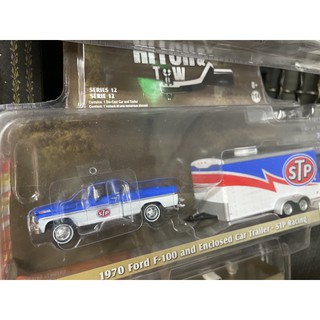 《模王》 1/64 美國綠光 模型合金車 1970 福特 F-100 & 拖車