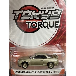 《模王》 1/64 美國綠光 模型合金車 2001 Nissan GTR R34