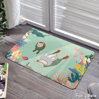Fancy Belle 軟式珪藻土 吸水 抗菌 地墊 60x39cm 海底探險 可水洗 格蕾寢飾