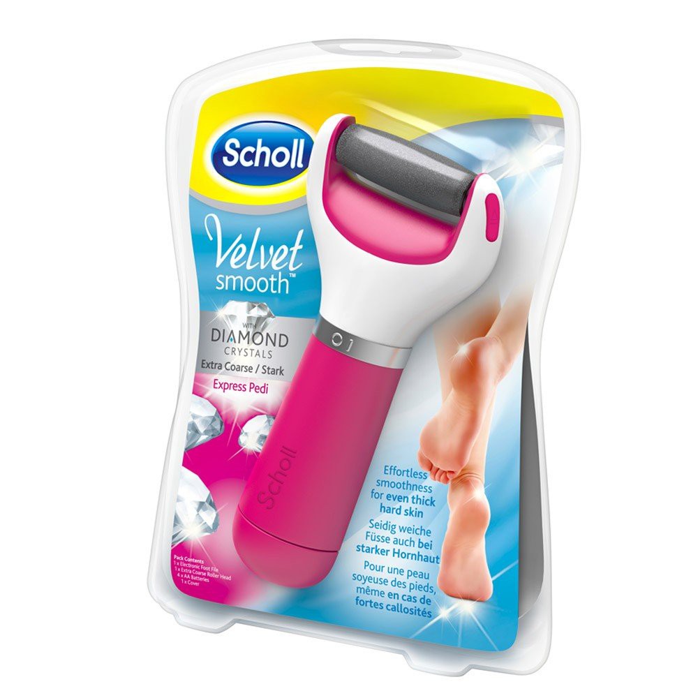 Scholl 爽健 粉色款/絲絨柔滑電動去硬皮機/腳皮機/贈磨腳皮滾輪*4/原廠AA電池*4顆