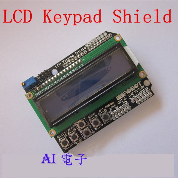 【AI電子】*(24-12)Arduino LCD1602 字元液晶輸入輸出擴展板LCD Keypad Shield