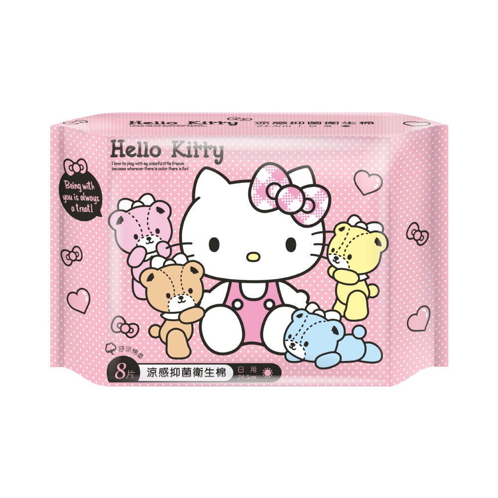 【Hello Kitty】涼感萌萌衛生棉 日用24.5cm 8片/包