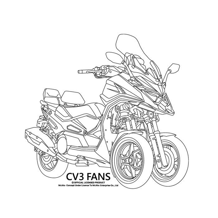 【Nika 設計師T恤】KYMCO CV3 FANS  G-Dink 300i  摩托車T恤-短袖