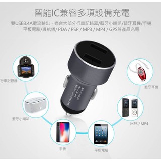 SFC【377GA】Hawk 3.4A 鋁合金電壓顯示車充-鐵灰色