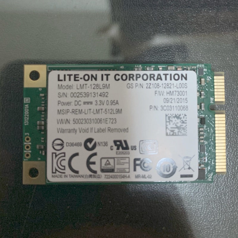 LITE-ON  128GB 筆電專用msata SSD