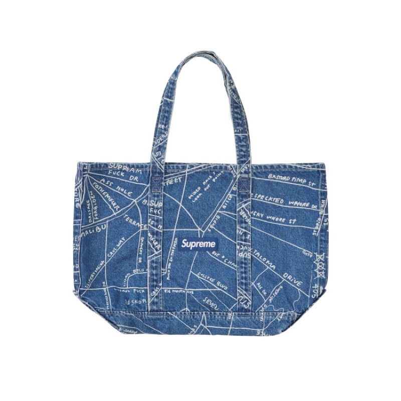 Supreme gone map denim bag 丹寧地圖包