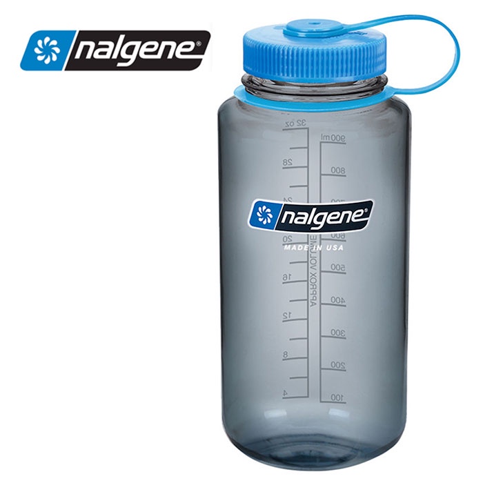 【Nalgene 美國】寬口水瓶 運動水壺 1000cc 煙霧灰 (2178-2025)