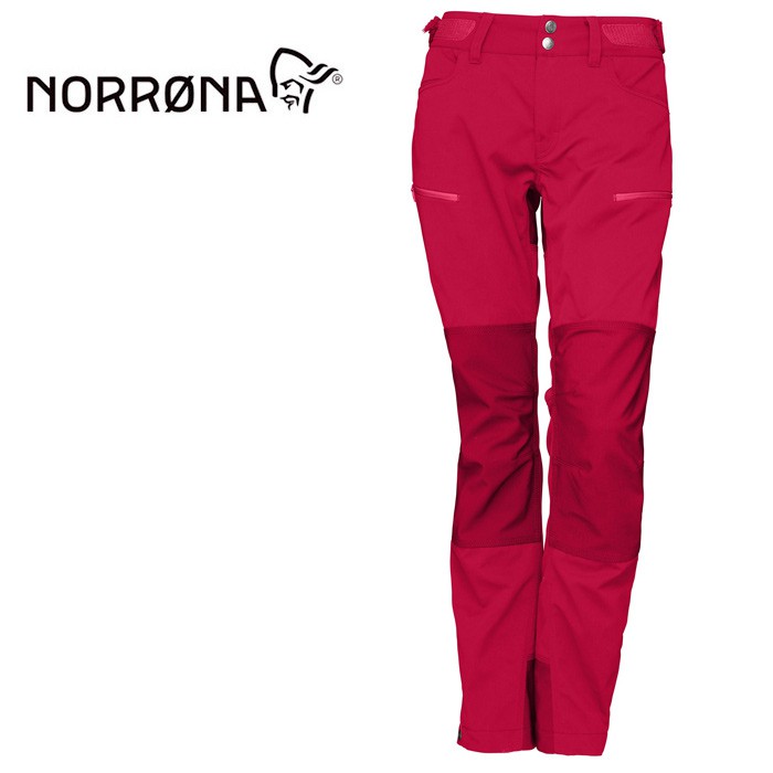 【Norrona 老人頭 挪威】svalbard 休閒長褲 戶外登山褲 女款 寶石紅 (2442-19-1280)