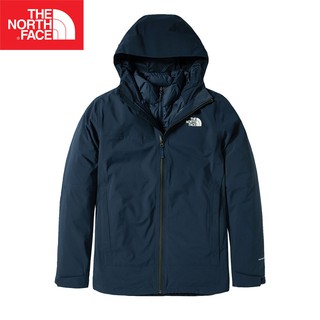 【The North Face 美國】男款羽絨兩件式防水透氣連帽外套 藍/北臉羽絨外套/防水外套NF0A4N9TU6R