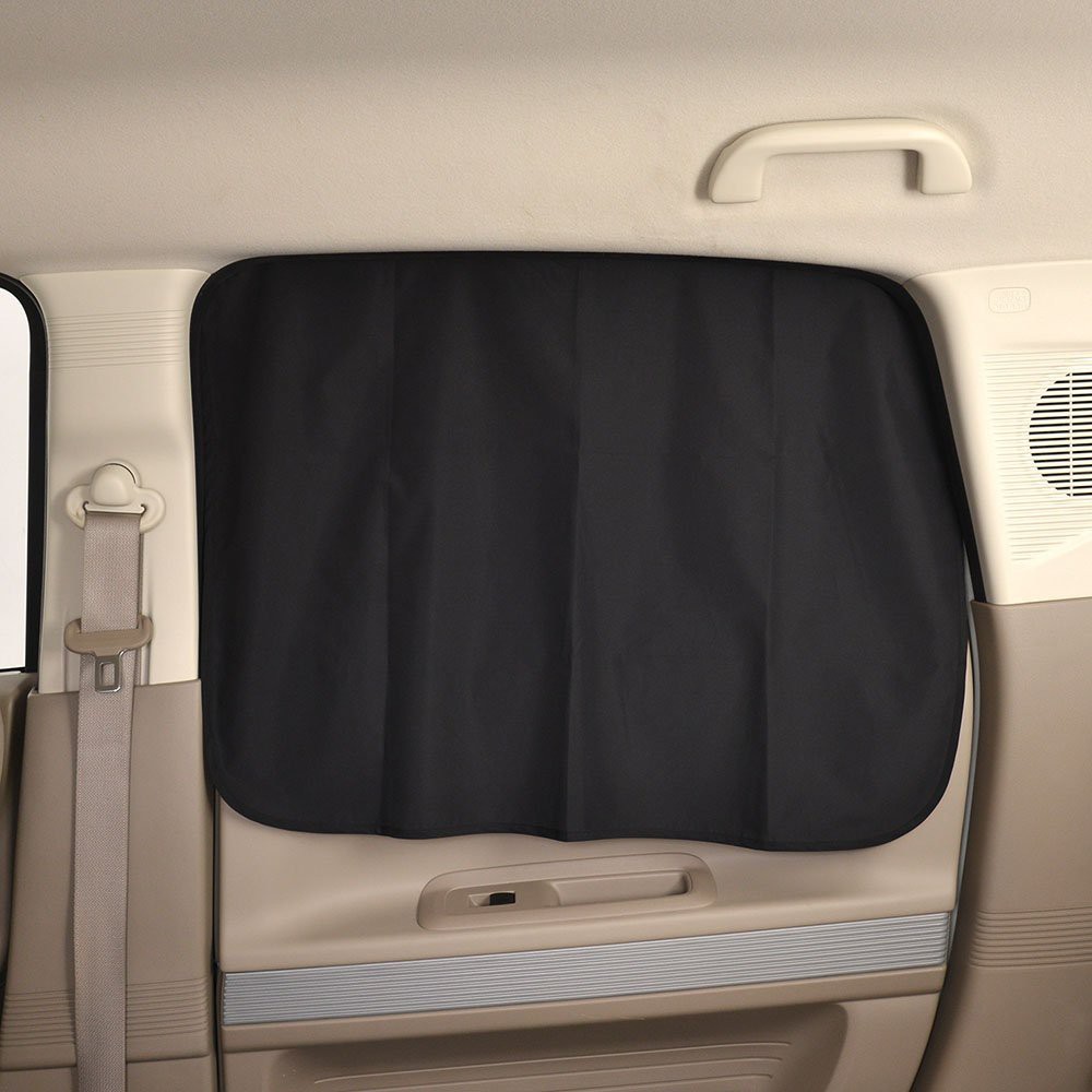 車霸-日本精品 SEIWA Z87 磁吸式側窗遮陽簾L 黑色 2入 車用窗簾 車用隔熱 抗UV 有效隔熱