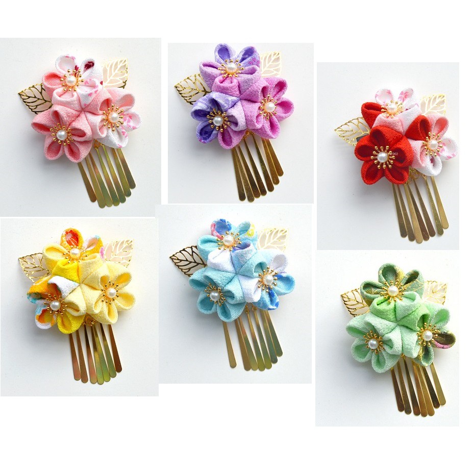 手工訂製和風細工布花髮飾 蝦皮購物