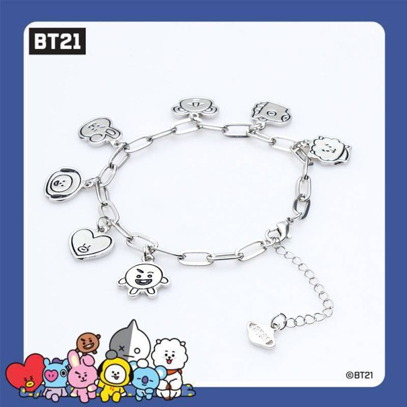 Bts同款卡通可愛bt21手鍊手鍊新款簡約時尚情侶飾品