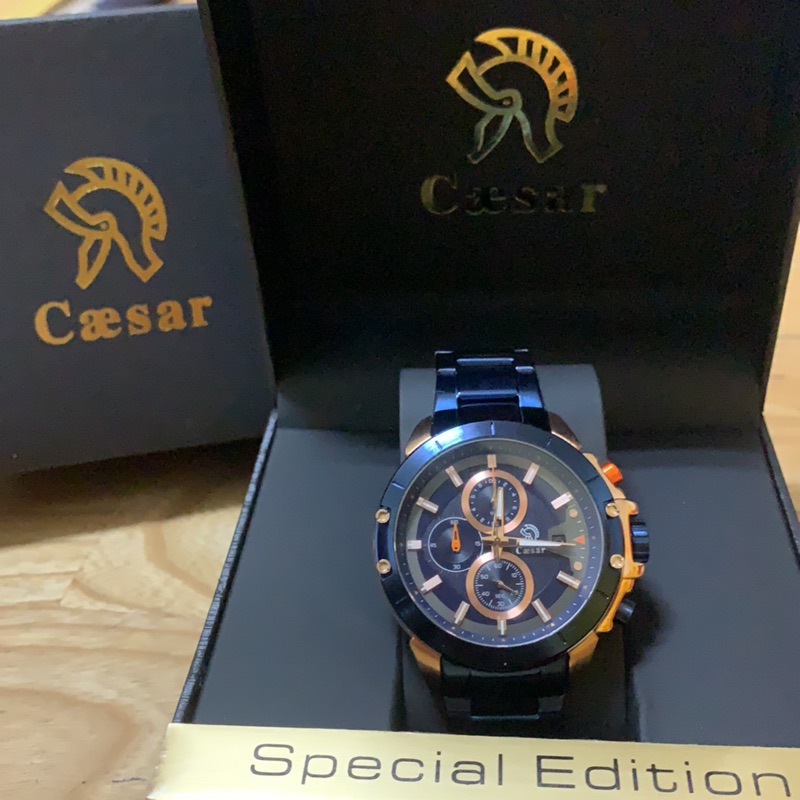 降價促銷#Caesar 男性凱撒手錶(手錶沒電，請自行換電池）