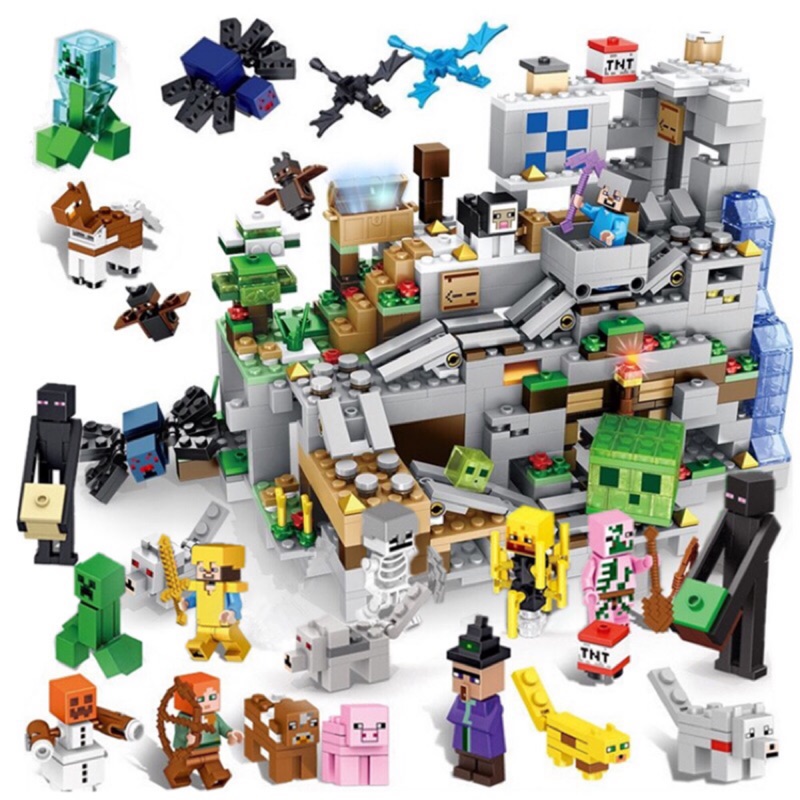 🔥現貨🔥我的世界 Minecraft 山洞 當個創世神 麥塊 人仔 叢林樹屋 村莊 兼容樂高積木LEGO 交換禮物