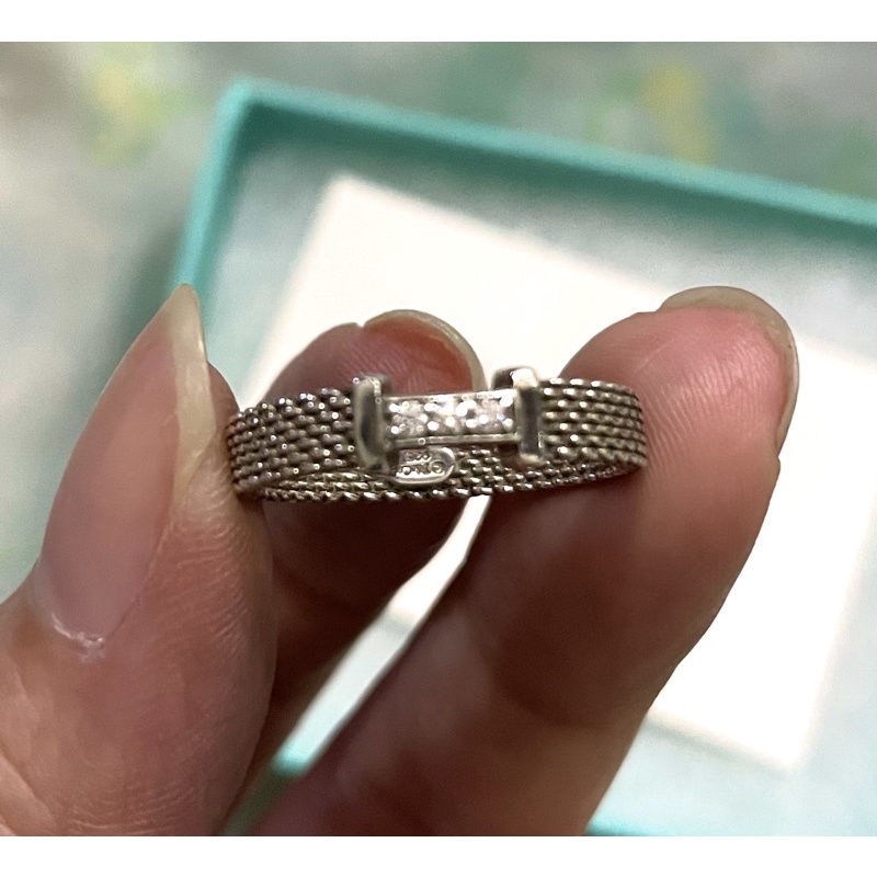 （二手商品）真品tiffany&amp;co蒂芬妮含鑽戒指9成新 鑽石 💎 戒指