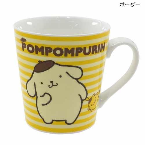 日本 Sanrio 布丁狗 陶瓷馬克杯 條紋黃 正版商品